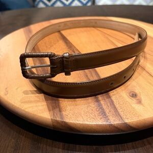 Talbots leather belt made in Italy. Like new. Covered buckle Rich brown.